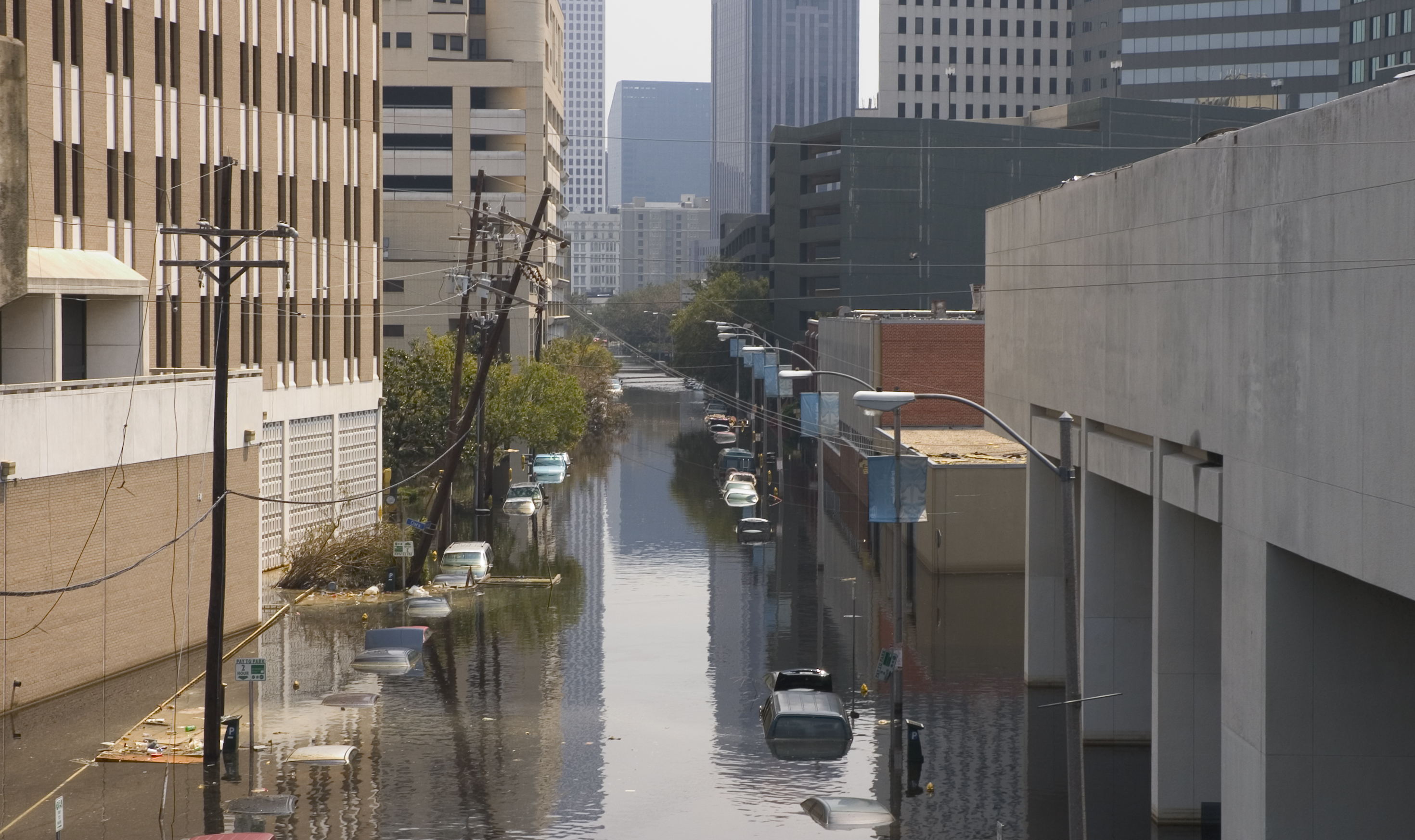 Hurricane Katrina New Orleans flooded street