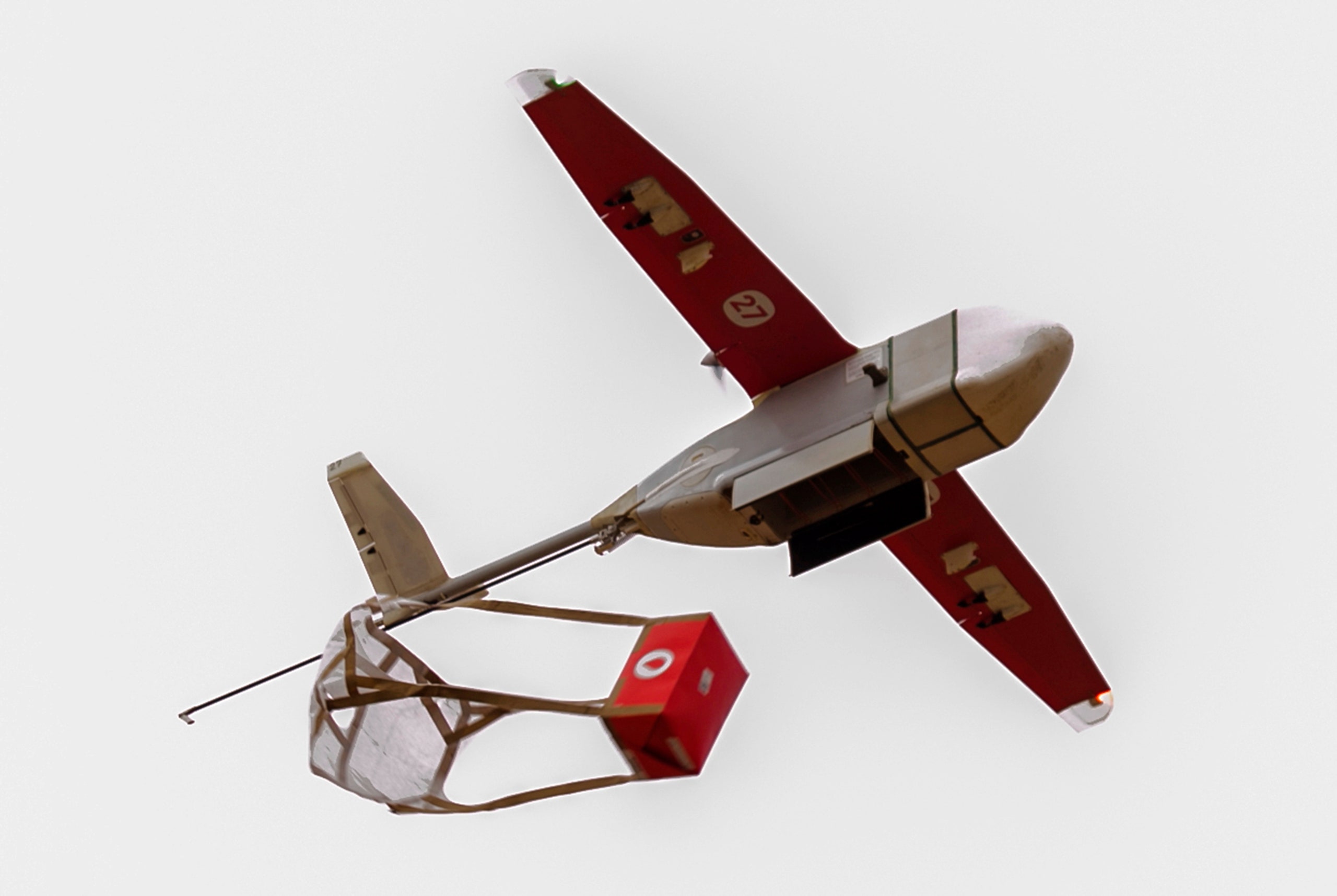 Zipline, medical delivery drone start-up releases a package carrying blood in Southern Rwanda. 