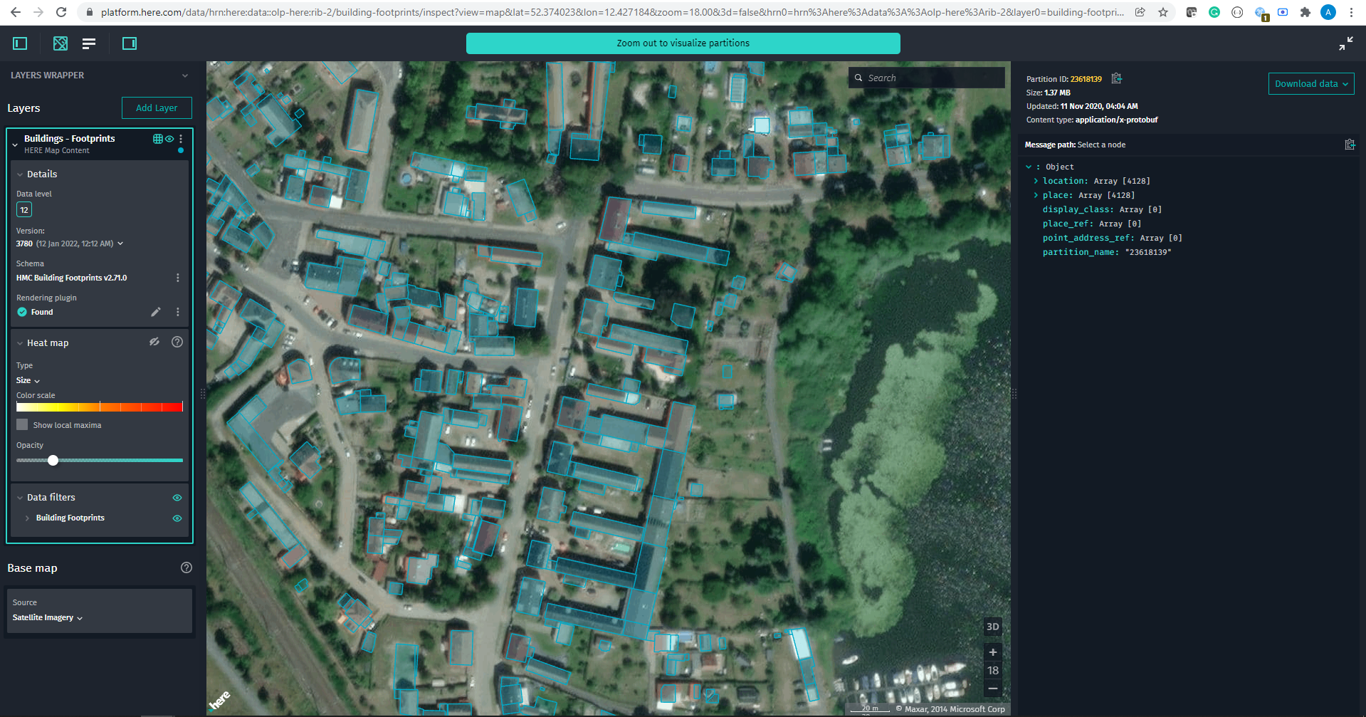 Satellite Imagery in Data Inspector