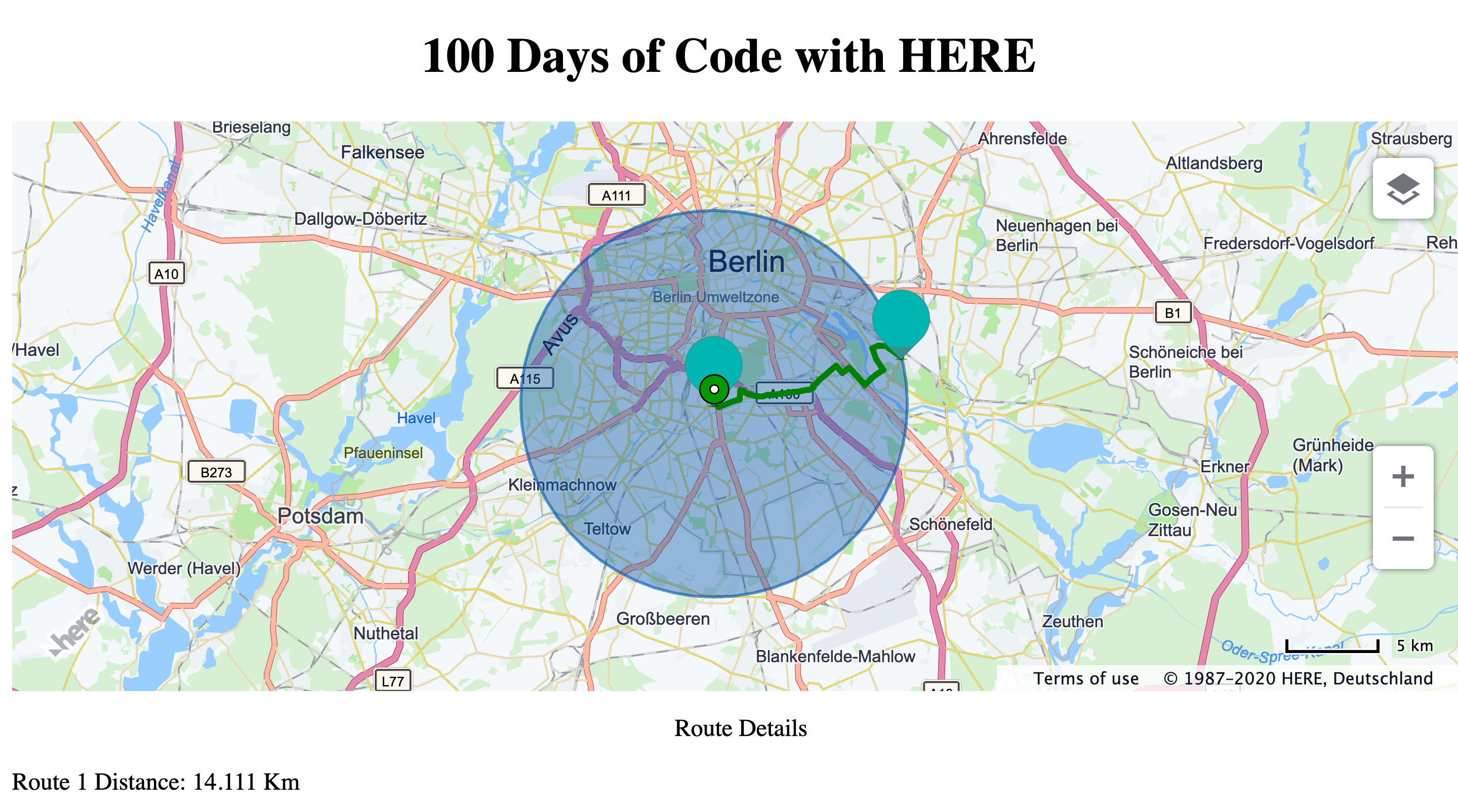 reachable circle