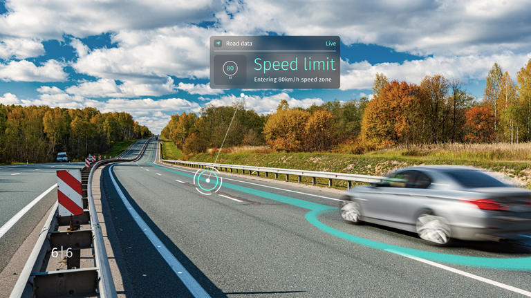car driving with speed data