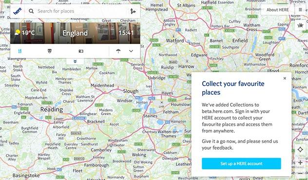 Creating a HERE account to sync your Collections on Android