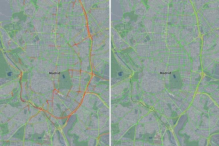 Before and after COVID-19: Europe's traffic congestion mapped