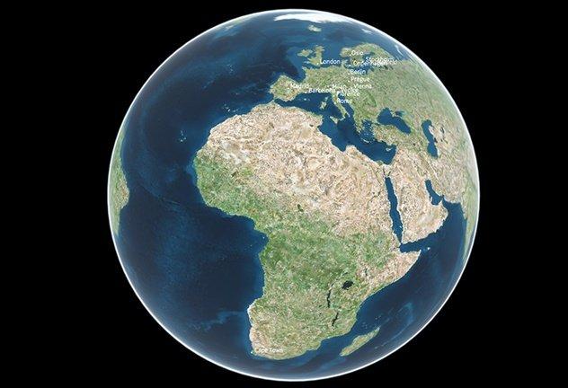 Squeezing countries onto 2D maps: The true size of Africa