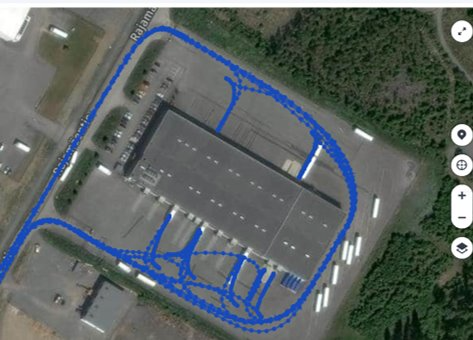 Aerial view of logistics warehouse