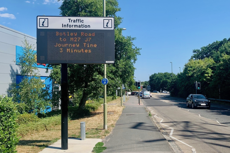 Drivers in Hampshire get up-to-date information about journey times.