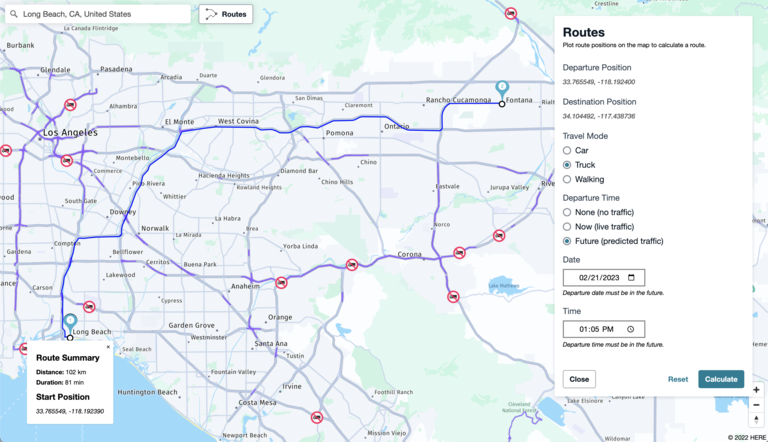 HERE Truck Routing AWS