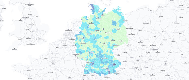 EV charge points in German districts