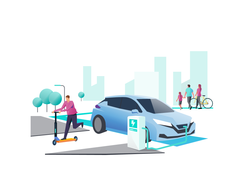 EV Sustainability Environment Illustration Electric Vehicle