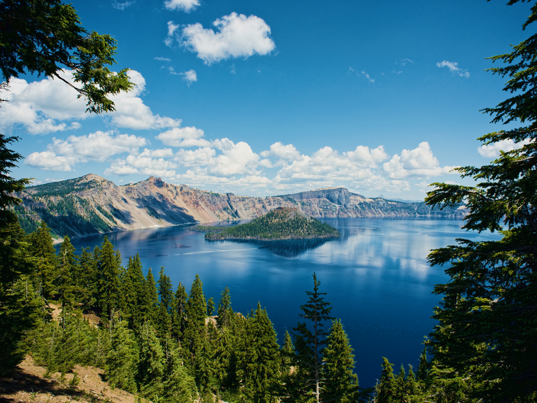 A stunning view of a mountain landscape.