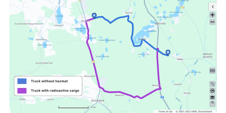 truck routing hazmat