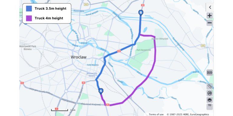 truck routing under bridges
