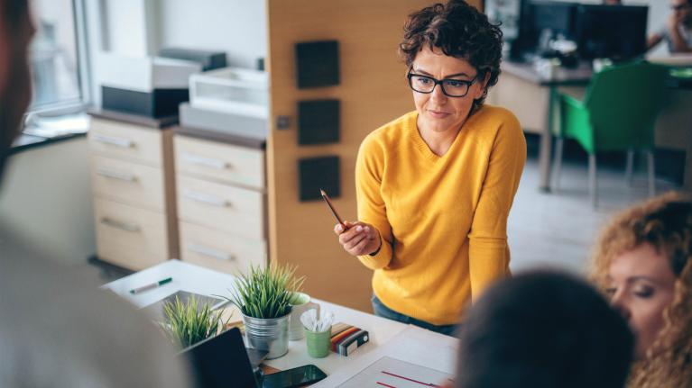 Woman in a team meeting