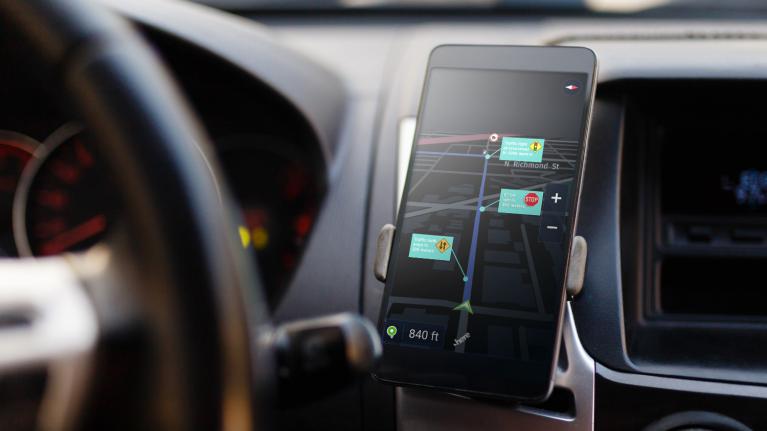 phone on dashboard