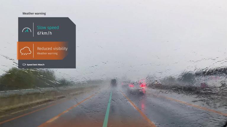Rainy car window