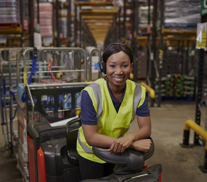 Atos employee in warehouse