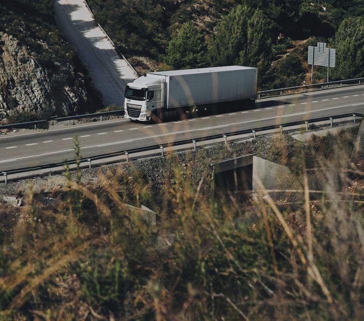 Truck on highway
