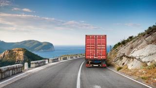 truck on coastal road