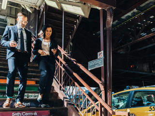 People on the stairs