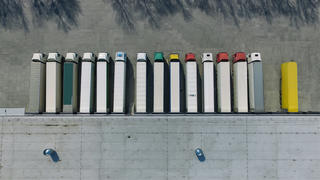 trucks in line